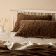 Venus Cotton Velvet Quilted Pillowcase - Cafe