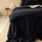 Venus Cotton Velvet Quilted Coverlet - Nero