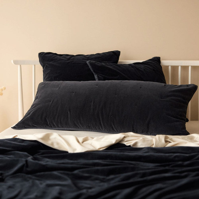 Venus Cotton Velvet Cushion & King Cover - Nero