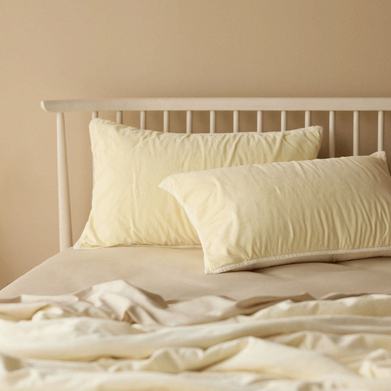 Venus Cotton Velvet Quilted Pillowcase - Ivory