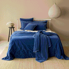 Venus Cotton Velvet  Euro Pillowcase - Denim
