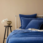 Venus Cotton Velvet Quilted Coverlet - Denim