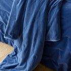 Venus Cotton Velvet Quilted Throw - Denim