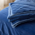 Venus Cotton Velvet Quilted Throw - Denim