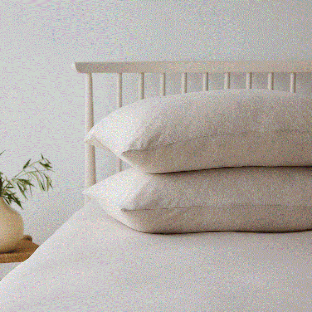 Cotton Jersey Pillowcase Pair - Natural