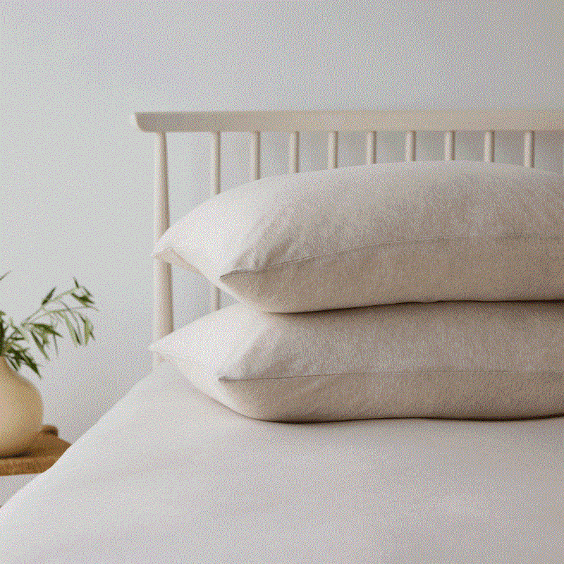 Cotton Jersey Pillowcase Pair - Natural