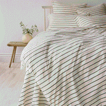 Cotton Jersey Duvet Cover - Avocado Stripe