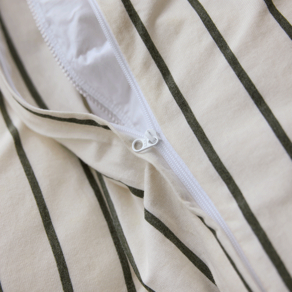 Cotton Jersey Pillowcase Pair - Avocado Stripe