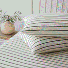 Cotton Jersey Pillowcase Pair - Avocado Stripe