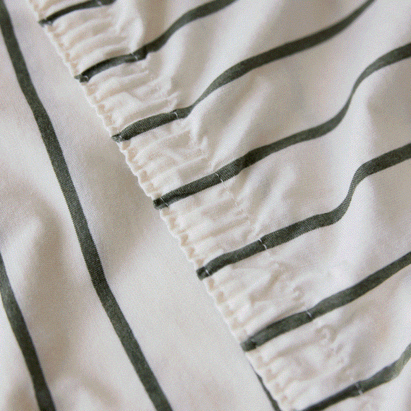Cotton Jersey Fitted Sheet - Avocado Stripe