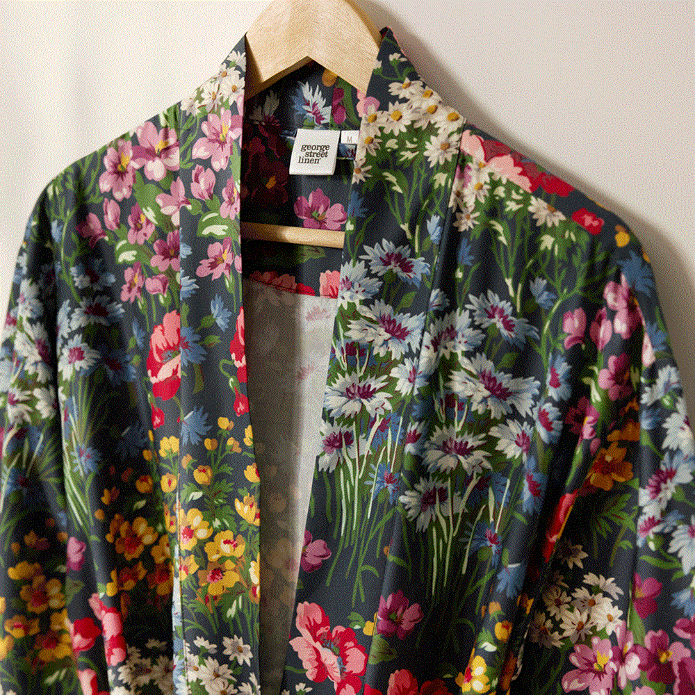 Bamboo Cotton Bathrobe - Elizabeth Black