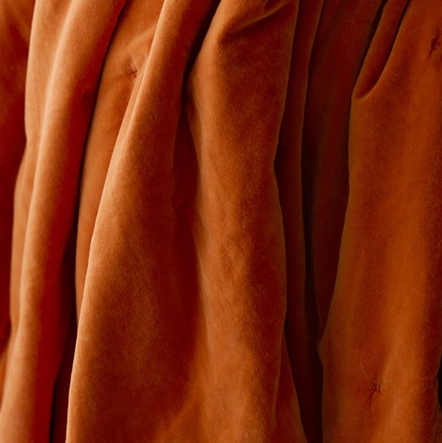 Venus Cotton Velvet Quilted Throw - Tangelo