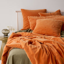 Venus Cotton Velvet Quilted Throw - Tangelo