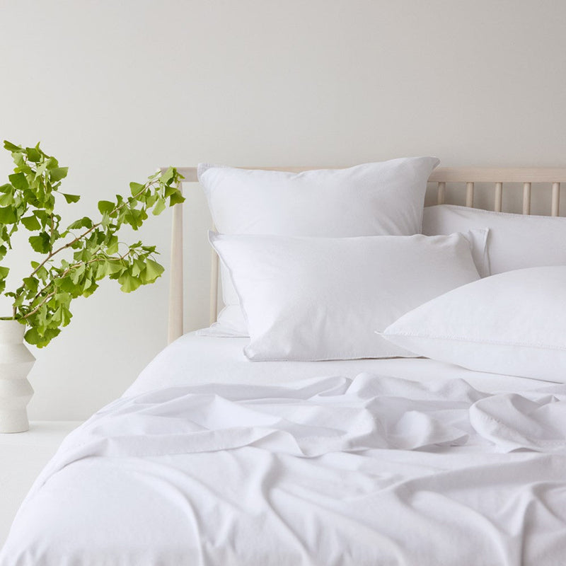 Vintage Look Cotton Euro Pillowcase - White