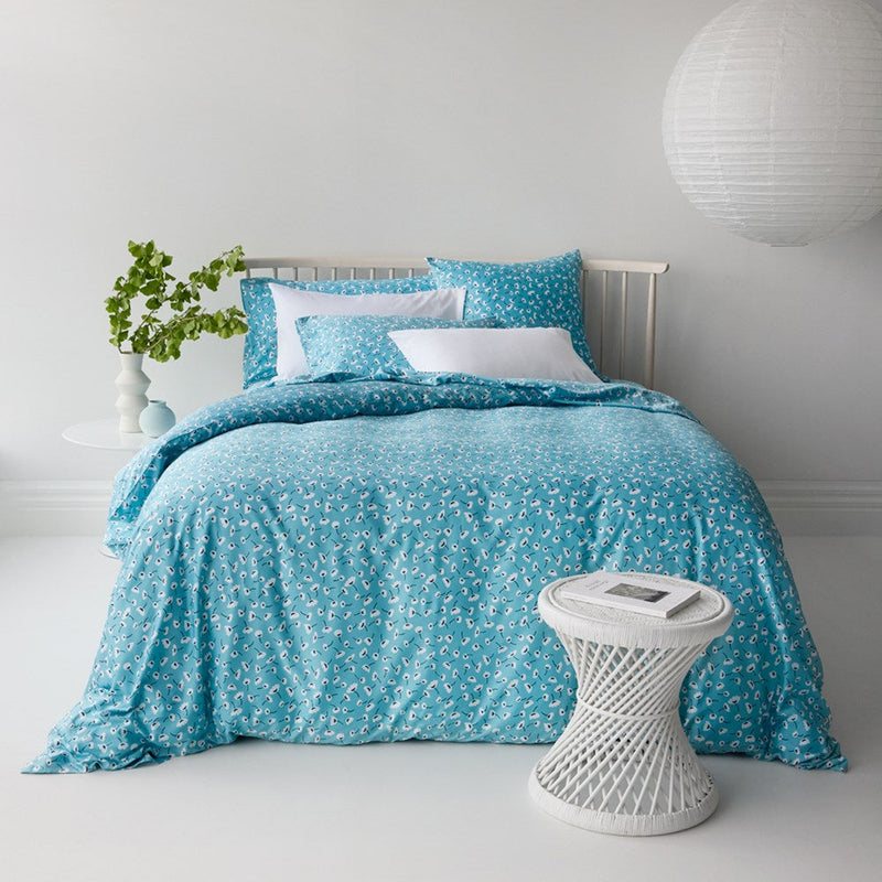 Bamboo Cotton Duvet Cover - Mina Blue