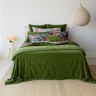 Venus Cotton Velvet Euro Pillowcase - Foliage