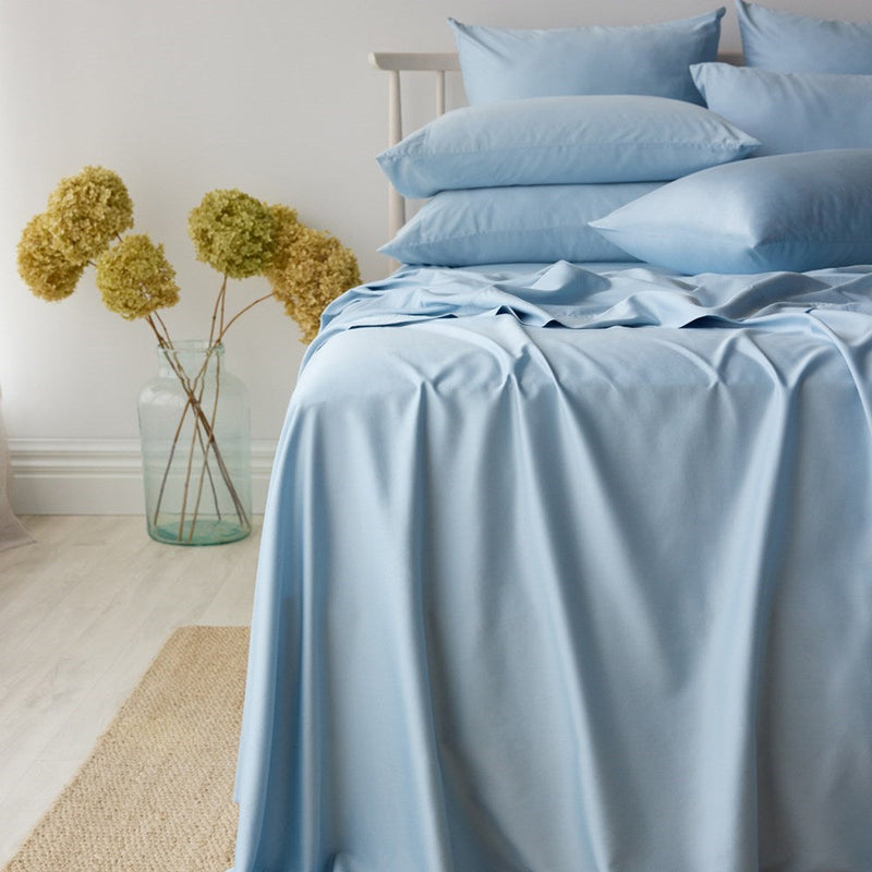Bamboo Cotton Fitted Sheet - Sky