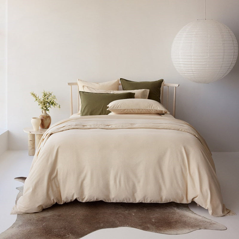 Vintage Look Cotton Duvet Cover - Raw
