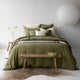 Vintage Look Cotton Duvet Cover - Olive