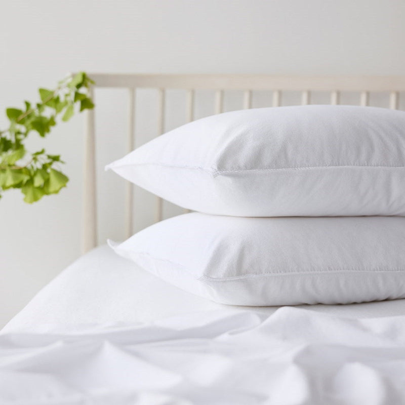 Vintage Look Cotton Pillowcase - White