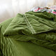 Venus Cotton Velvet Quilted Throw - Foliage