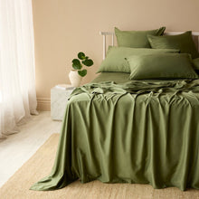 Bamboo Cotton Flat Sheet - Olive