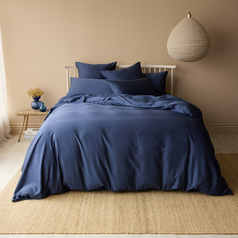 Bamboo Cotton Duvet Cover - Navy