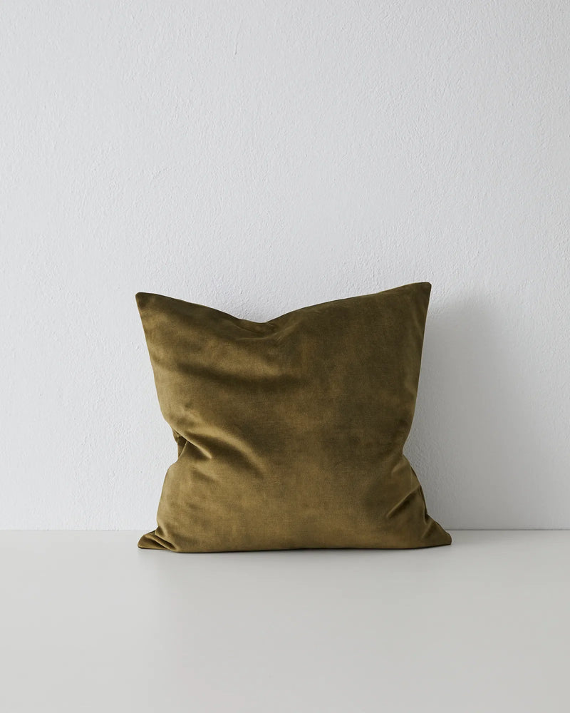 Weave Home Ava Velvet Look Cushion Moss